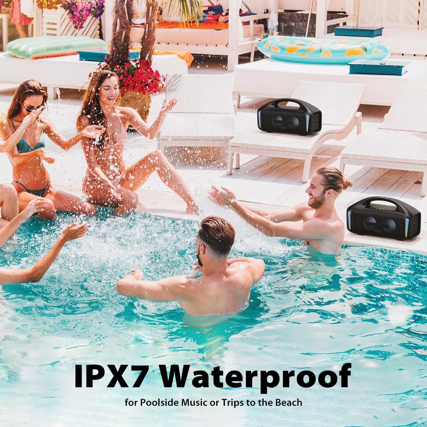 Tribit StormBox Blast 90W Bluetooth Speaker, XBass, LED, IPX7, 30H Playtime
